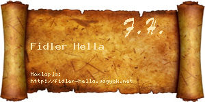 Fidler Hella névjegykártya