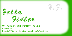 hella fidler business card